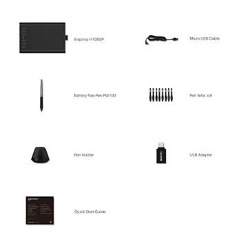 HUION H1060P Graphics Drawing Tablet - 8192 Pressure Sensitivity