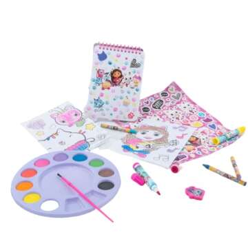 Innovative Designs Gabby's Dollhouse Creativity Fun Kids Art Set for Coloring, Painting, and Crafts