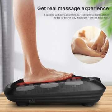 RENPHO Shiatsu Foot Massager with Heat, FSA & HSA Eligible, Heated Foot Massager for Muscle Relaxation, Deep Kneading Massage for Feet, Calves, and Legs, Fits up to Size 14 Feet