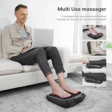RENPHO Shiatsu Foot Massager with Heat, FSA & HSA Eligible, Heated Foot Massager for Muscle Relaxation, Deep Kneading Massage for Feet, Calves, and Legs, Fits up to Size 14 Feet