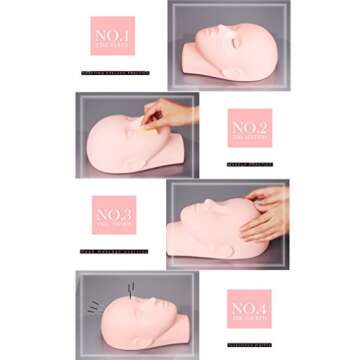Yephets Pro Training Mannequin Flat Head Practice Make Up Eye Lashes Eyelash Extensions,Practice Training Head Manikin Cosmetology Mannequin Doll Face Head-2 Pack