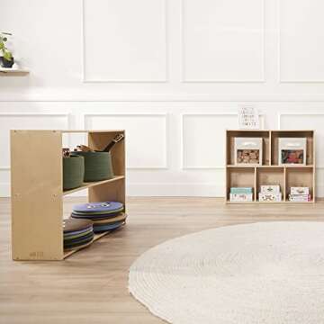 ECR4Kids Streamline 2-Shelf Storage Cabinet, Safe and Stylish Solution for Kids' Supplies and Toys