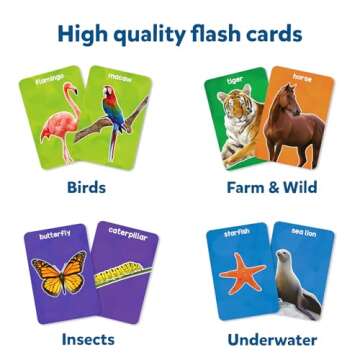 Skillmatics Thick Flash Cards for Toddlers - First 100 Animals, Montessori Toys & Educational Games,...