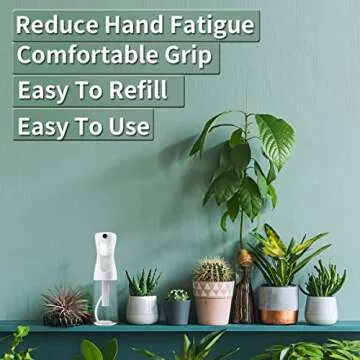 FIRUZA Continuous Spray Bottles For Hair,Ultra Fine Mist Sprayer(200ml/6.8oz 2Pack),Refillable Water Mister for Cleaning,Hairstyling, Plants, Misting & Skin Care Clear, HSBX1