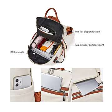 OPAGE Leather Backpack Purse for Women Fashion Tassel Ladies Shoulder Bags Designer Large Backpack Travel Bag