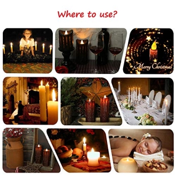 CVHOMEDECO Hand Dipped Flameless Candles with Remote