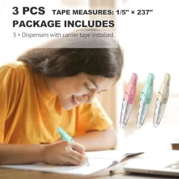 KILINEO Retractable White Correction Tape - 3 Pack