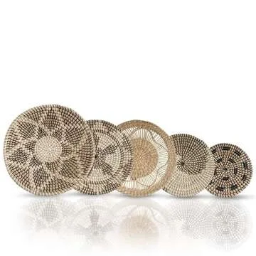 Bareland Handmade Seagrass Wall Baskets - Eco-Friendly Decor