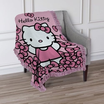Northwest Hello Kitty Woven Blanket - Cozy & Colorful