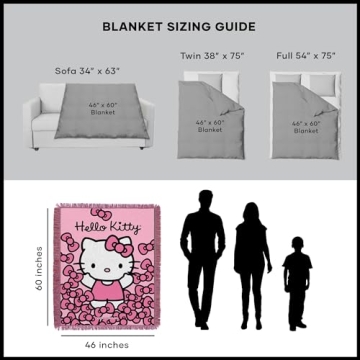 Northwest Hello Kitty Woven Blanket - Cozy & Colorful