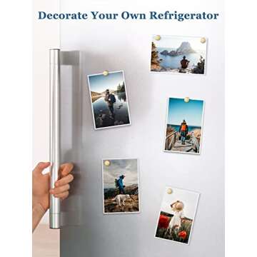 SMARTAKE 45 Pcs Refrigerator Magnets, 10x2.6mm Small Round Fridge Magnets, Multi-Use Premium Neodymium Office Magnets for Fridge, Whiteboard, Billboard in Home, Kitchen, Office and School (Gold)