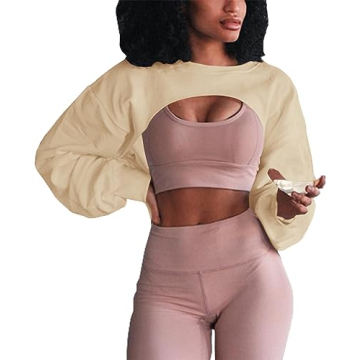 Artfish Women's Trendy Cropped Crewneck Sweatshirt