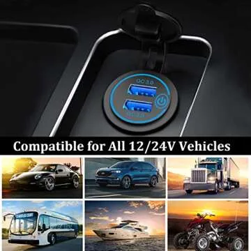 12V USB Outlet - Quick Charge 3.0 Dual USB Charger