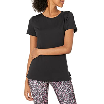 Amazon Essentials Women's Active Quick Dry Tech Stretch T-Shirt - 2 Pack in Black/Dark Grey Space Dy...