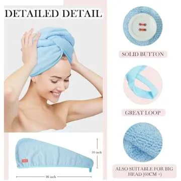YoulerTex Ultra Plush Microfiber Hair Towel Wrap for Curls