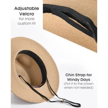 FURTALK Wide Brim Panama Hat for Sun Protection