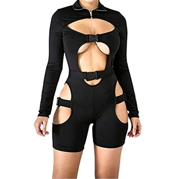 Women Jumpsuit Solid Color Short Sleeve Combi Bodysuits Bodycon Sexy Romper Overalls Shorts Y2K Playsuit