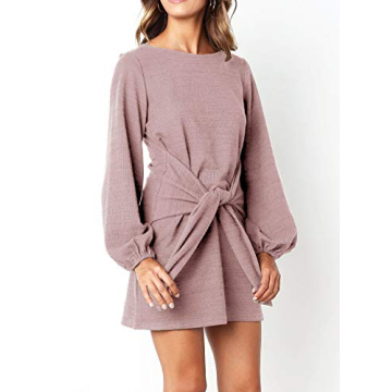 Elegant R.Vivimos Tie Waist Knitted Bodycon Dress