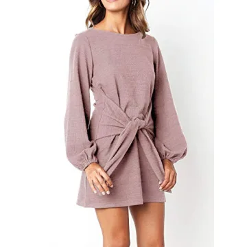 Elegant R.Vivimos Tie Waist Knitted Bodycon Dress