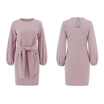 Elegant R.Vivimos Tie Waist Knitted Bodycon Dress