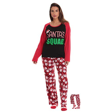 #followme Womens Microfleece Holiday Pajamas Set