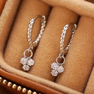 5 Pairs Gold Silver Huggies Hoop Earrings Set for Women, Small Dangle Chain Hoop Earrings Jewelry