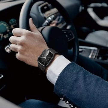 SNBLK Magnetic Watchband Compatible with Apple Watch Bands for Men 44mm 45mm 46mm 49mm 42mm Women, Silicone Sport Strong Magnets Strap for iWatch Series 10 9 ULTRA 2 SE 8 7 6 5 4 3, Black