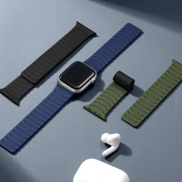 SNBLK Magnetic Watchband Compatible with Apple Watch Bands for Men 44mm 45mm 46mm 49mm 42mm Women, Silicone Sport Strong Magnets Strap for iWatch Series 10 9 ULTRA 2 SE 8 7 6 5 4 3, Black