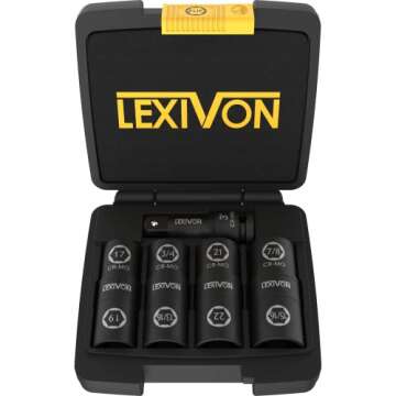 LEXIVON Lug Nut Impact Socket Set | 8-IN-4 Flip Design | Cr-Mo Steel