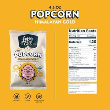 LesserEvil Himalayan Gold Organic Popcorn - Gourmet Gluten-Free Delight