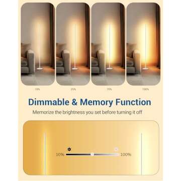 DEWENWILS LED Corner Floor Lamp, Set of 2 Modern Dimmable Mood Floor Light, 57.5" Minimalist Standin...
