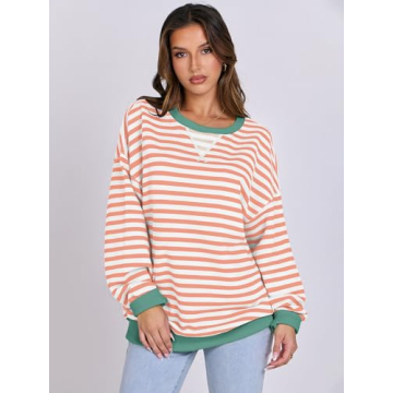 Stylish Striped Oversized Sweatshirt for Women