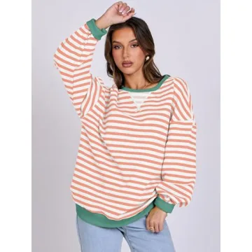 Stylish Striped Oversized Sweatshirt for Women