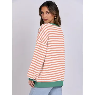 Stylish Striped Oversized Sweatshirt for Women