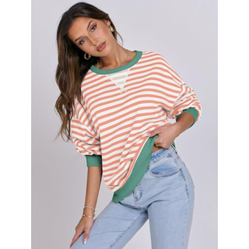 Stylish Striped Oversized Sweatshirt for Women