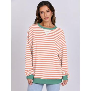 Stylish Striped Oversized Sweatshirt for Women