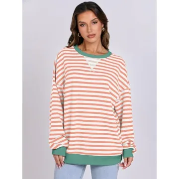 Stylish Striped Oversized Sweatshirt for Women