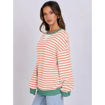 Stylish Striped Oversized Sweatshirt for Women