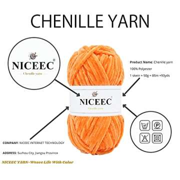 Buy NICEEC Soft Chenille Yarn for Easy Crafting