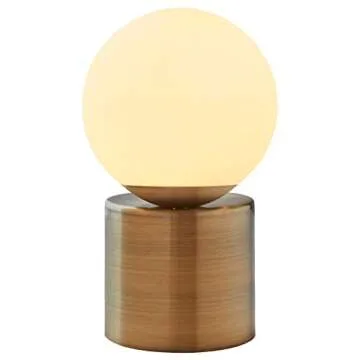 Rivet Modern Glass Globe Table Lamp with LED Bulb