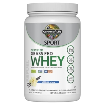 Garden of Life SPORT Whey Protein Powder Vanilla - Premium Grass Fed Isolate