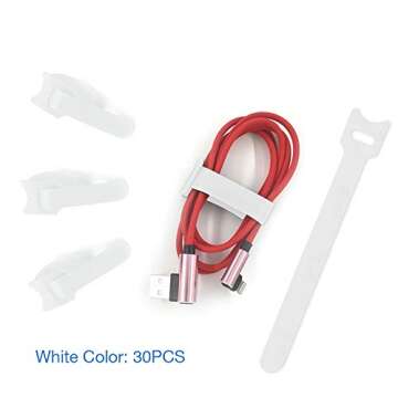 Besign 60 Pack Fastening Cable Straps, Reusable Cord Organizer, Keeper Holder, Cable Ties for Earphones, Earbuds, Headphones, Home Office Tablet, PC, TV Wire Management, Black and White