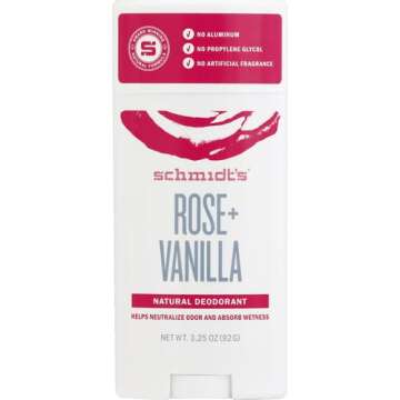 Schmidt's Aluminum Free Natural Deodorant for Women and Men, Rose & Vanilla with 24 Hour Odor Protec...