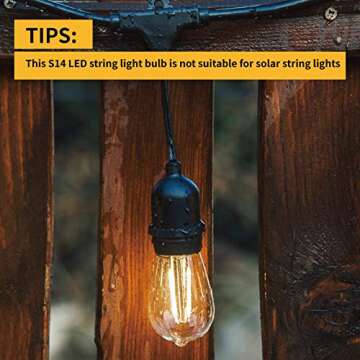 ECOVANIA Waterproof Outdoor String Light Bulbs - 15 Pack