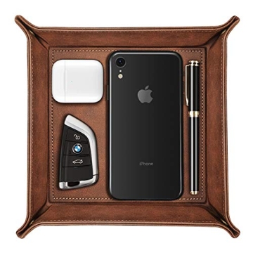 Premium PU Leather Valet Tray Organizer for Essentials