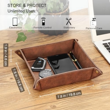 Premium PU Leather Valet Tray Organizer for Essentials
