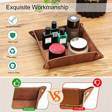 Premium PU Leather Valet Tray Organizer for Essentials