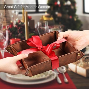 Premium PU Leather Valet Tray Organizer for Essentials