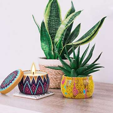 JXDLSQ Candles Gifts for Women Mom|4 Pack Candles for Home Scented|17.6 oz 120H Burn Time Soy Wax Aromatherapy Candles|Birthday Gifts Basket for Women Mothers Day Sister Best Friends Female.