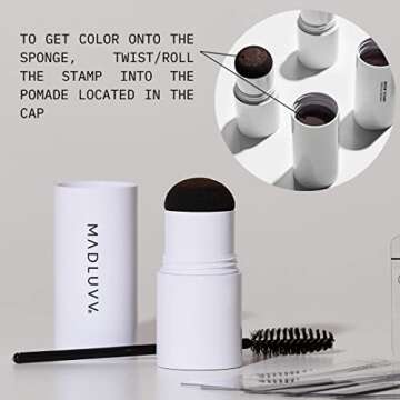 MADLUVV Eyebrow Stencil Kit - Easy-to-Use, Natural Look, 9 Popular Shapes, Used by Professionals - Includes Stamp, Stencils, Spoolie, and Travel Bag (Medium Brown)